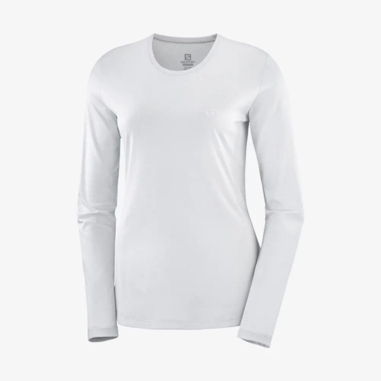 Dámské Tričko Salomon Agile Long Sleeve Bílé | CZ 03HQSUN